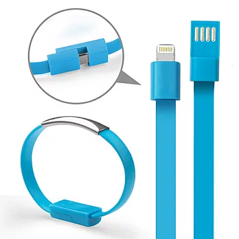 Apple 8pin 手環式 充電傳輸線藍色
