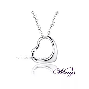 Wings 簡愛 精鍍白K金經典心型項鍊