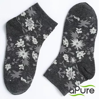 【aPure】除臭襪威尼斯花島兒童襪-深灰S深灰