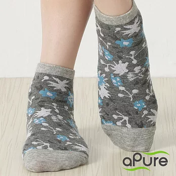 【aPure】除臭襪威尼斯花島兒童襪-淺灰S淺灰