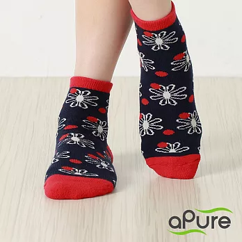 【aPure】除臭襪菊子兒童襪-藍S藍