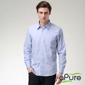 【aPure】PureSun襯衫-藍色素面L藍