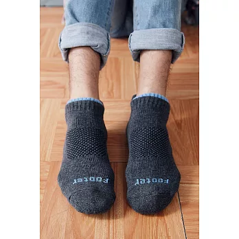 【Footer除臭襪】機能輕壓力運動船短襪T30(男款)L灰色