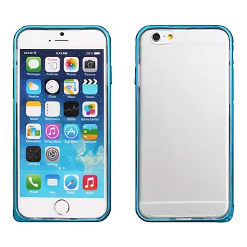 【BIEN】iPhone 6 簡約圓弧海馬扣雙料保護邊框 (藍)