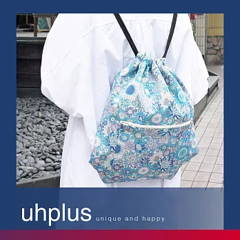 uhplus 小旅行束口背包/Zipper - 向陽風情(水藍)