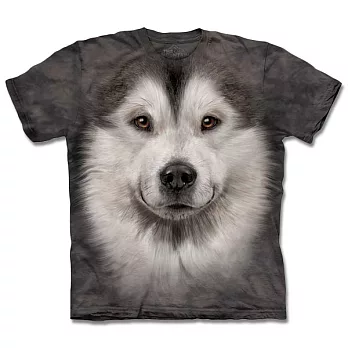 【摩達客】美國進口The Mountain 哈士奇雪橇犬臉 純棉環保短袖T恤M大人版