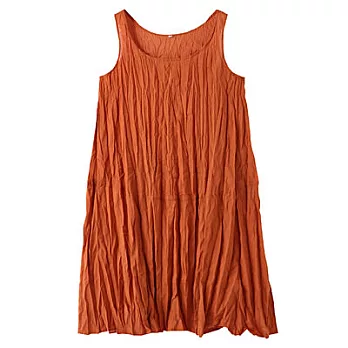[MUJI 無印良品]女印度棉無袖洋裝L橘色