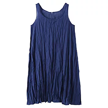 [MUJI 無印良品]女印度棉無袖洋裝M藍色