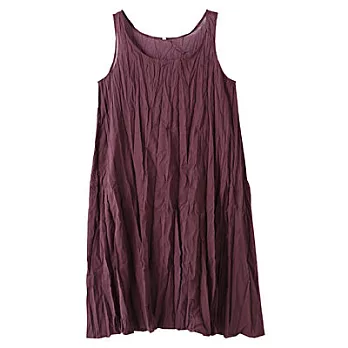 [MUJI 無印良品]女印度棉無袖洋裝M紫色