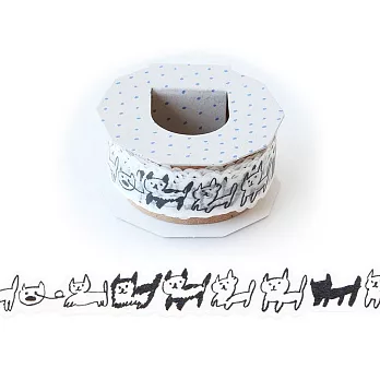 AIUEO和紙膠帶 貓列隊