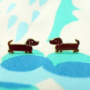 Little OH! 小臘腸 手作耳環-咖啡