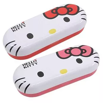 《Sanrio》HELLO KITTY大臉鐵製多功能收納盒(粉蝴蝶結)