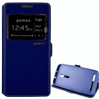 視窗款側掀皮套 ASUS ZenFone 2 (5.5吋)藍色