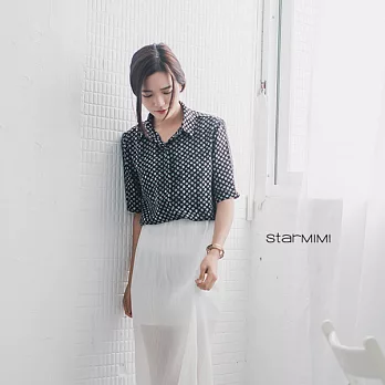 【StarMIMI】手繪感點點襯衫＊FREE黑底圓點