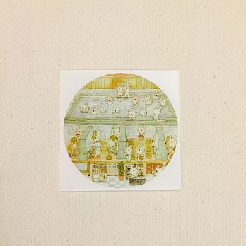 《hahahana》8cm圓形貼紙｜澡堂兔