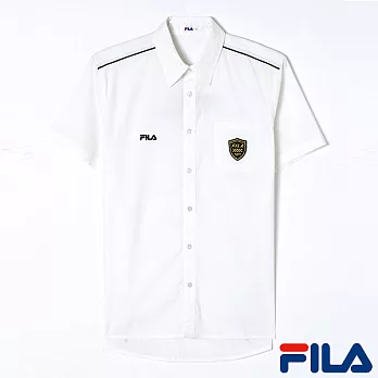 FILA男仕賽車風襯衫-1WSO-1453-WT-XL純淨白