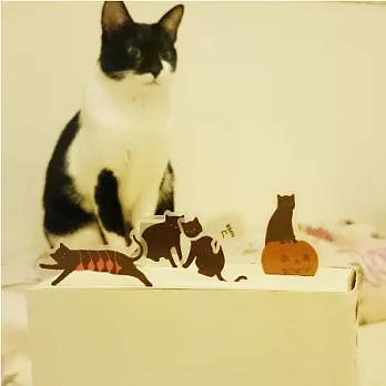 《catophilia》silhouette life 剪影生活-頑皮書籤(4入)