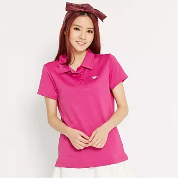 【 TOP GIRL】素面百搭吸排POLO衫M桃紅