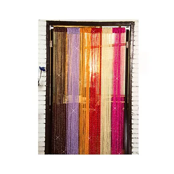 時尚簡約銀蔥線簾2入組玫紅