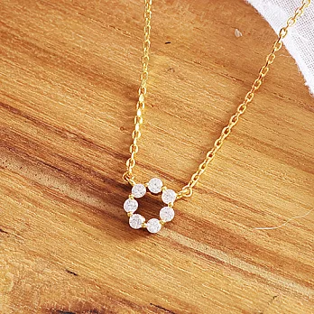 【安珂ECO正韓飾品】簡約秀氣滿鑽鏤空圓 鎖骨項鍊