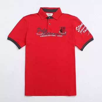 【stoney.ax】韓風潮派美式POLO休閒衫 -M紅色