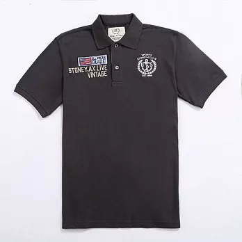 【stoney.ax】韓風潮派美式POLO休閒衫 - L深灰