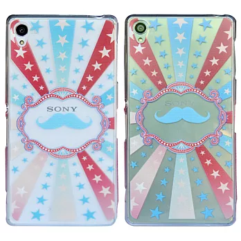 Aztec 藝術彩繪 Sony Xperia Z3 手機保護殼 透明矽膠套星星鬍子