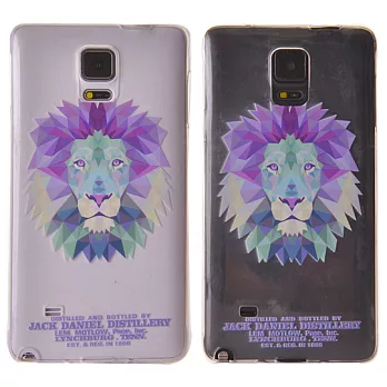 Aztec 藝術彩繪 Samsung Note4 手機保護殼 透明矽膠套獅子大頭