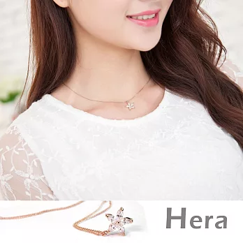 【Hera】赫拉 單朵鋯石線條五葉花朵短鍊/鎖骨鍊(白鑽)