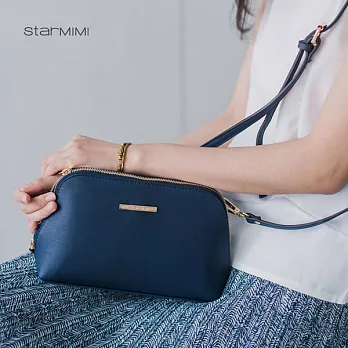 【StarMIMI】斜背手拿兩用貝殼包＊FREE深藍