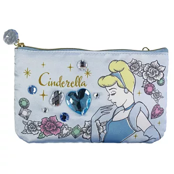 《sun-star》迪士尼公主立體寶石緞面多功能收納包(灰姑娘)