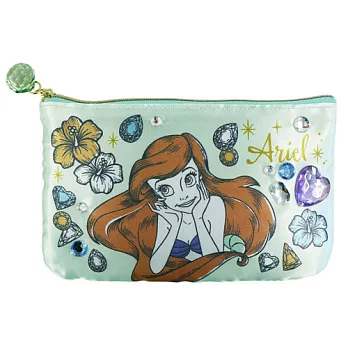 《sun-star》迪士尼公主立體寶石緞面多功能收納包(小美人魚)