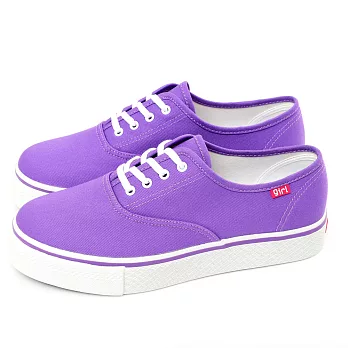TOP GIRL-繽紛輕柔厚底帆布鞋6紫