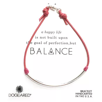 Dogeared 平衡骨 皮革手鍊 粉紅色 銀磁扣 Balance 附原廠盒
