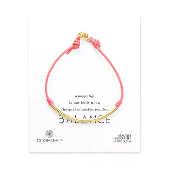 Dogeared 平衡骨 皮革手鍊 粉紅色 金磁扣 Balance 附原廠盒