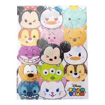 《sun-star》迪士尼TSUM TSUM雙袋A4資料夾(趣味手繪)