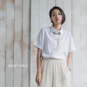 【StarMIMI】涼爽著感翻袖襯衫＊FREE白