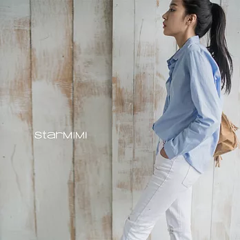 【StarMIMI】休閒百搭經典長袖襯衫＊M水藍