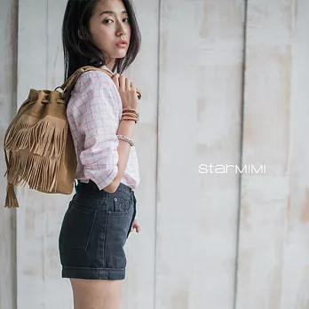 【StarMIMI】休閒百搭經典長袖襯衫＊M粉格