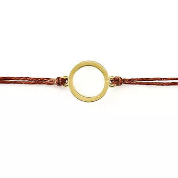 Dogeared 許願手鍊 鑲14K金 圓滿 KARMA 咖啡色棉繩