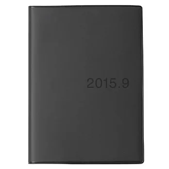 [MUJI 無印良品]PVC再生紙月週記事本/A6.深灰.2015年8月起始