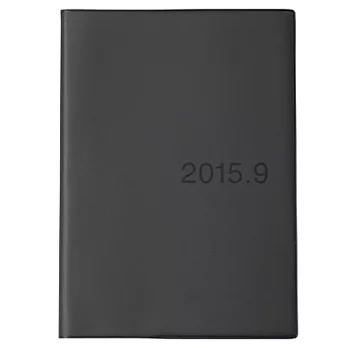 [MUJI 無印良品]PVC再生紙月週記事本/A5.深灰.2015年8月起始