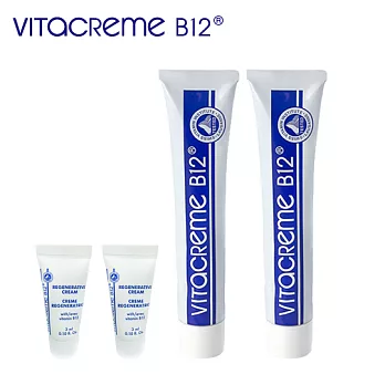 【買2大送2小】 VITACREME B12瑞士維他命B12亮顏喚膚霜50mL*2