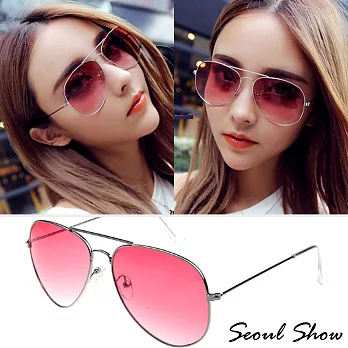 Seoul Show 時尚典範 飛行款太陽眼鏡9色 302526銀紅