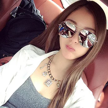 Seoul Show 時尚典範 飛行款太陽眼鏡9色 302526銀邊白水銀片