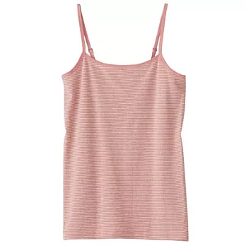 [MUJI 無印良品]女純棉無側縫細肩帶米×粉XL