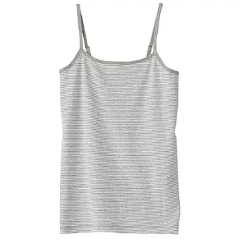 [MUJI 無印良品]女純棉無側縫細肩帶白×灰S