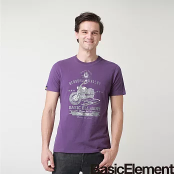 【BasicElement】男款哈雷騎士T恤L紫色