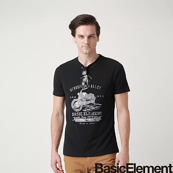 【BasicElement】男款哈雷騎士T恤L黑色