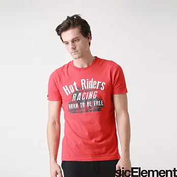 【BasicElement】男款熱血騎士T恤M紅色